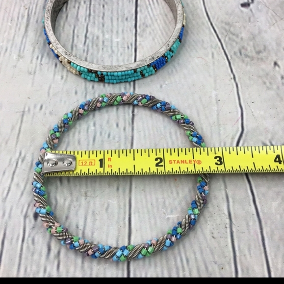 Bundle of 3 Southwestern  Beaded Bangle Bracelets - Picture 7 of 13